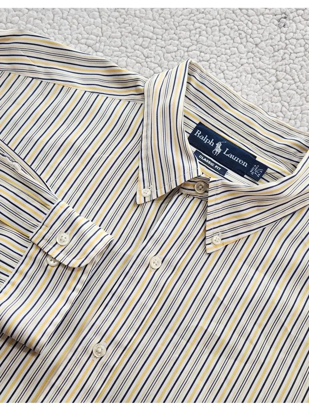 Ralph Lauren Shirt Mens 17.5 36/37 Striped Button Up Collared L/S 